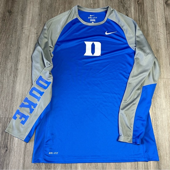 Nike Blue and Gray Long Sleeve Tee - Picture 1 of 5